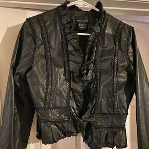 Black faux leather jacket